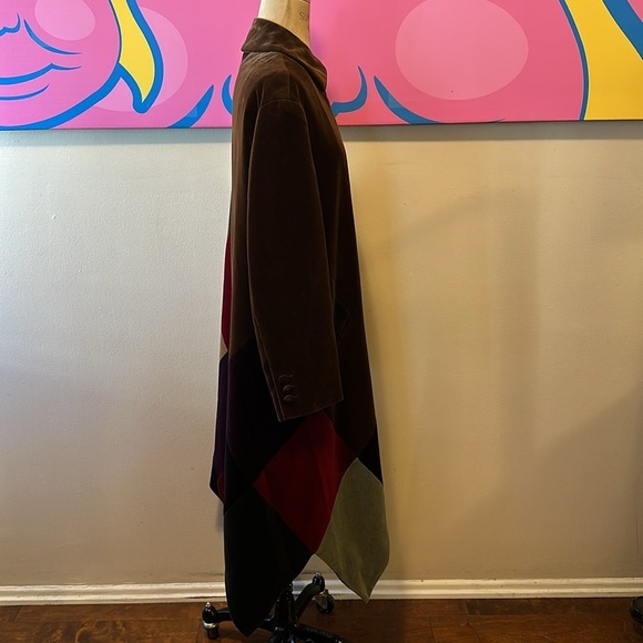 Moschino Couture Brown Patchwork Harlequin Velvet Coat - Picture 5 of 16